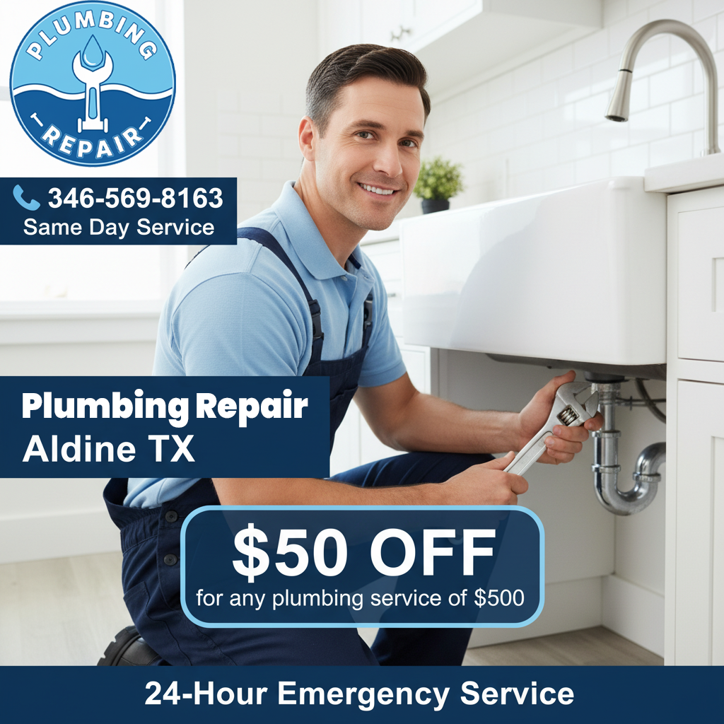 Plumbing repair coupon Aldine TX — discount on plumbing services